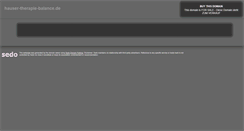 Desktop Screenshot of hauser-therapie-balance.de